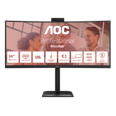 AOC CU34E4CW 34" VA 3440 x 1440 UltraWide Monitor - Experience Stunning Clarity & Immersive Visuals with HDMI & DisplayPort Conn